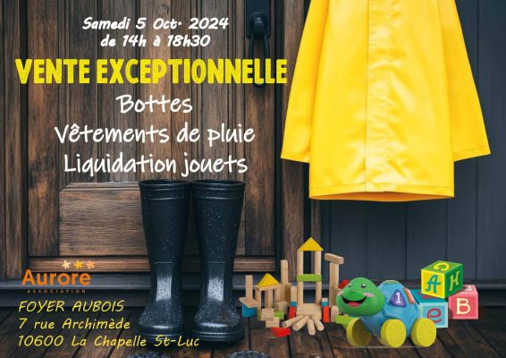 VENTE EXCEPTIONNELLE DE BOTTES & VÊTEMENTS DE PLUIE + LIQUIDATION DE JOUETS - 0