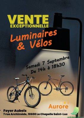 VENTE EXCEPTIONNELLE DE LUMINAIRES ET DE VÉLOS - 0