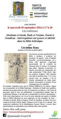Abraham et Sarah, Ruth et Noémie, David et Jonathan : interrogations sur genres et altérité dans la Bible hébraïque - 1