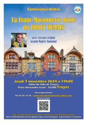 La franc-maçonnerie mixte du Droit Humain : conférence publique - 0