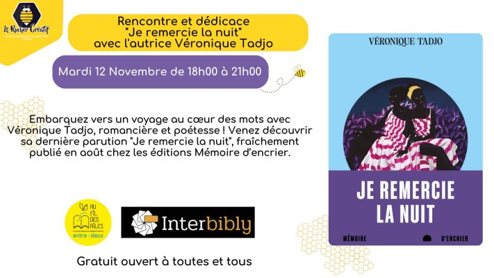 Rencontre et dédicace « Je remercie la nuit » avec l&rsquo;autrice Véronique Tadjo - 0