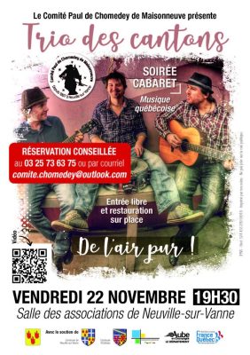 Soirée cabaret avec le groupe Québécois Trio des cantons - 0