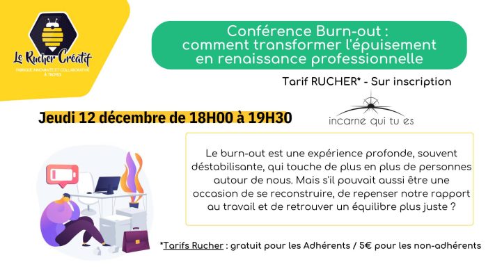 Conférence Burn-out : comment transformer l&rsquo;épuisement en renaissance professionnelle - 0