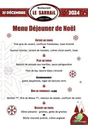Menu de Noel: restaurant le Sarrail - 0