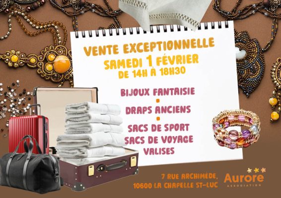 Vente exceptionnelle de bijoux fantaisie, draps anciens, sacs de sport, sacs de voyage et valises - 0