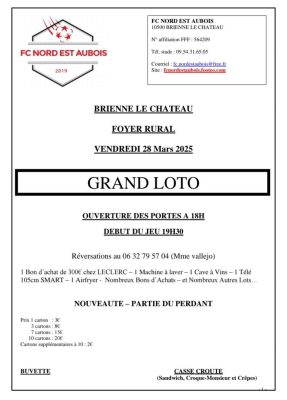 Loto du FC Nord Est Aubois - 0