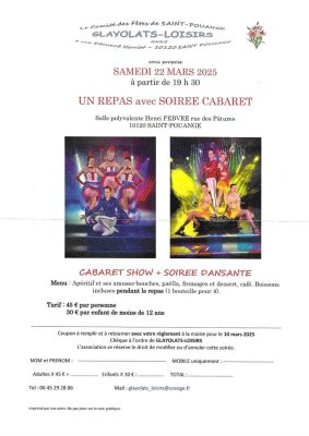 Repas  soirée CABARET SHOW + animation DJ - 0