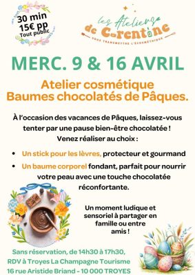 Atelier cosmétique – Baumes chocolatés de Pâques - 0