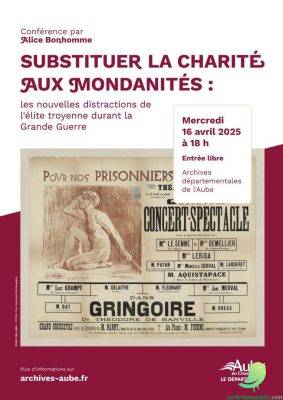 Conférence : Substituer la charité aux mondanités : les nouvelles distractions de l&rsquo;élite troyenne durant la Grande Guerre - 0