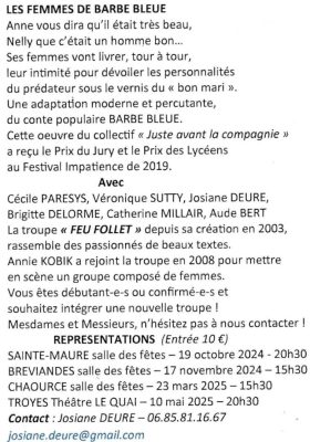 Spectacle: Les Femmes de Barbe-Bleue - 1