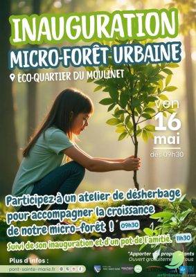 Atelier désherbage et inauguration de la micro-forêt urbaine du Moulinet : un nouvel élan vert pour Pont-Sainte-Marie ! - 0