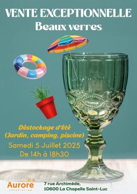 Vente Exceptionnelle de beaux verres & Déstockage d&rsquo;été (Jardin, Camping, Piscine) - 0