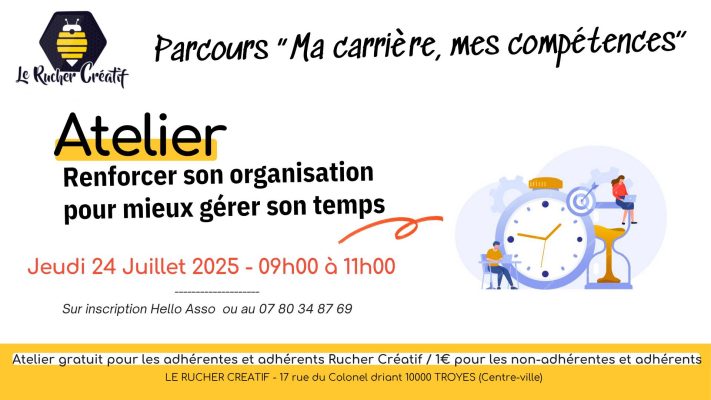 COMPLET! Atelier « Renforcer son organisation pour mieux gérer son temps » - 0