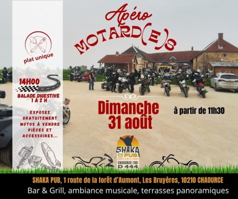 Apéro motard(e)s au SHAKA PUB à Chaource - 0