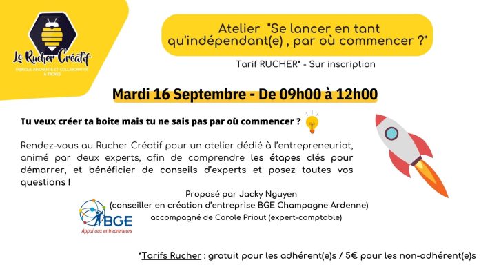 Atelier « Se lancer en tant qu&rsquo;indépendant(e), par où commencer ? - 0