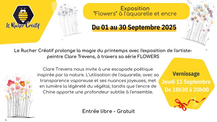 Exposition “Flowers” à l’aquarelle et encre - 0