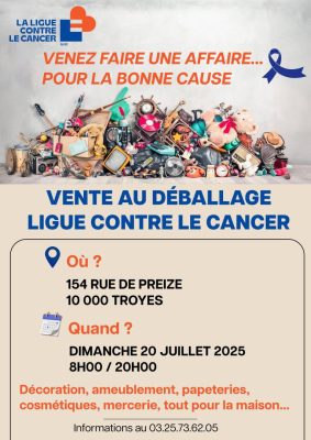 Vente au déballage ligue contre le cancer - 0