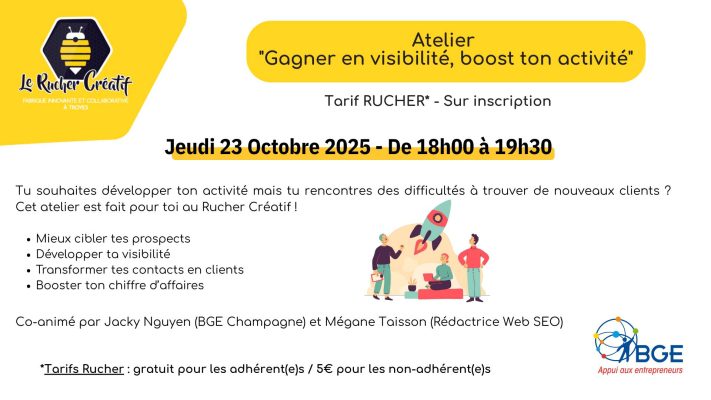 ANNULÉ! Atelier « Gagner en visibilité, boost ton activité » - 0