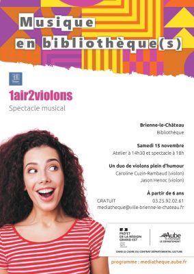 Atelier et spectacle musical plein d’humour avec « 1air2violons » - 0
