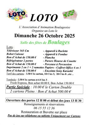 ANNULÉ! Loto: Boulages - 0