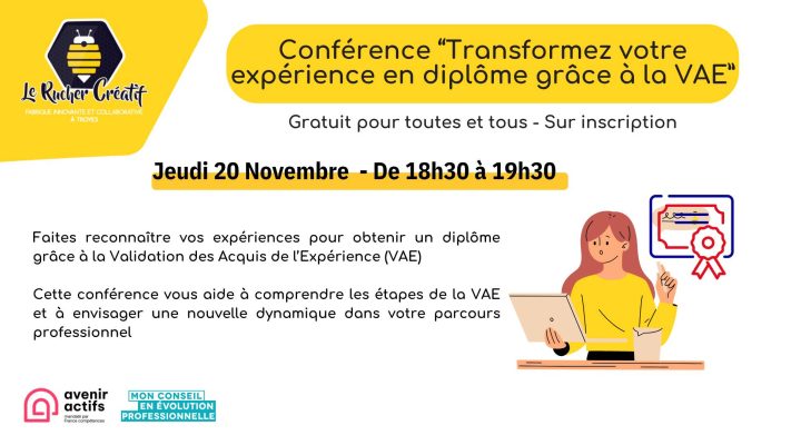 Conférence « Transformez votre expérience en diplôme grâce à la VAE » - 0