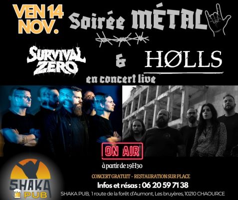 SOIRÉE MÉTAL: SURVIVAL ZERO et HOLLS en concert - 0