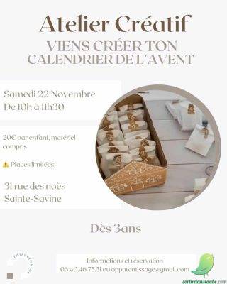Atelier créatif: calendrier de l&rsquo;avent - 0