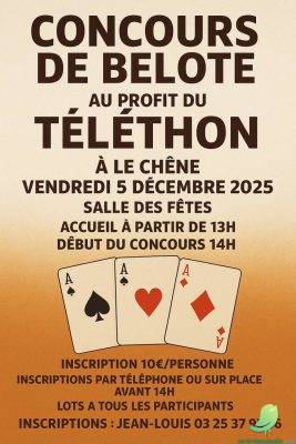 Concours de Belote au profit du Téléthon - 0