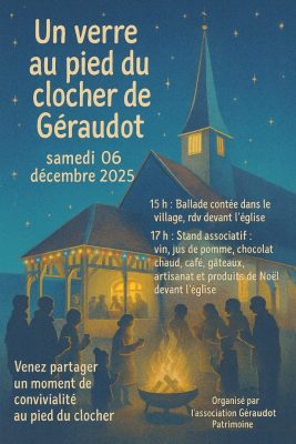 « Un verre autour du clocher de Géraudot » précédé d&rsquo;une visite contée du village - 0