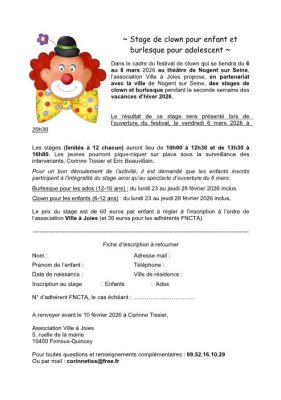 Stages Clown & Burlesque – Enfants et Adolescents | Vacances d’hiver - 0