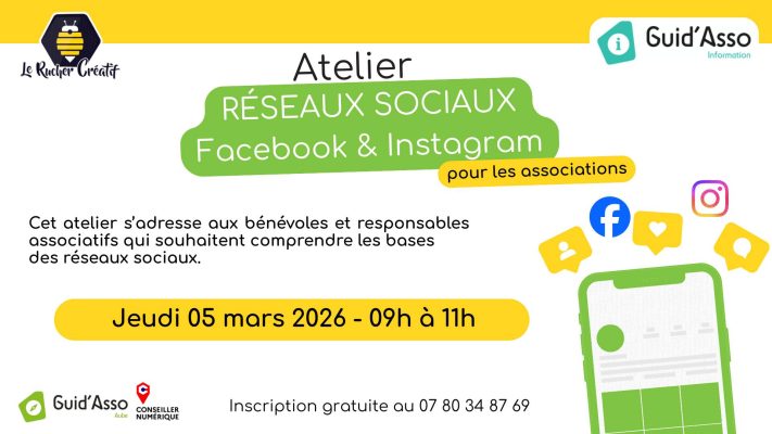 Guid&rsquo;Asso : Atelier « Gérer ses réseaux sociaux, Facebook & Instagram » - 0