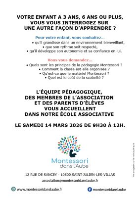 Portes ouvertes école Montessori dans l&rsquo;Aube - 0