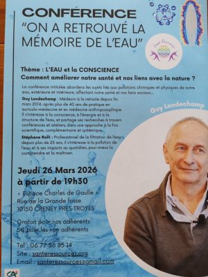 Conférence: l&rsquo;eau et la conscience… - 0