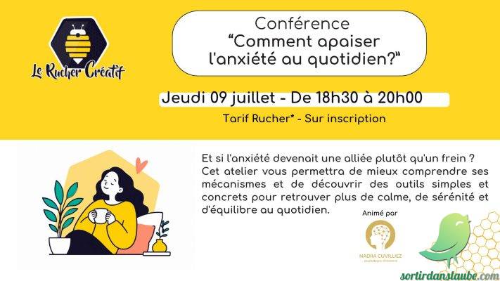 Conférence « Comment apaiser l&rsquo;anxiété au quotidien » - 0